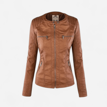 Summer | Women's Hooded Zip-Up Leather Jacket