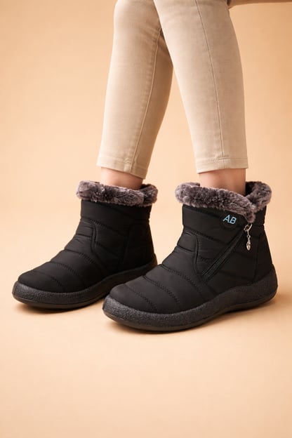 Caroline | Women's Quilted Fur-Lined Snow Boots