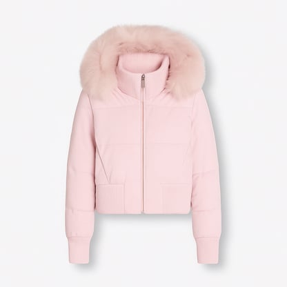 Sophie | Women's Cropped Puffer Jacket with Fur Hood