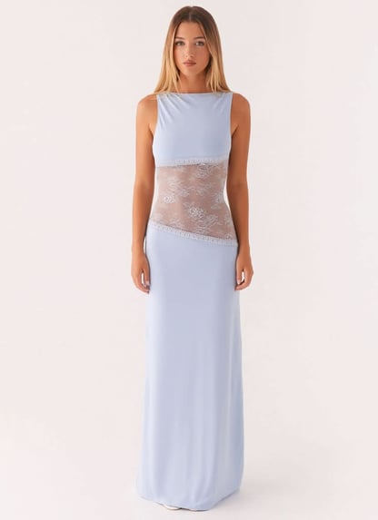 Claire | Women's Sleeveless Lace Maxi Cocktail Dress