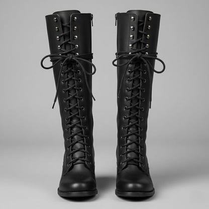 Isabella | Women's Lace-Up Block Heel Knee High Boots