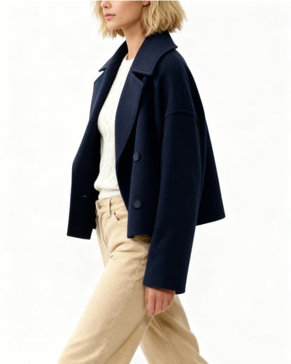 Amber | Women's Tailored Button-Front Pea Coat