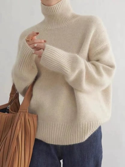 Chloe | Women's Oversized Ribbed Turtleneck Sweater