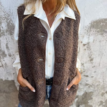 Rosie | Women's Textured Wool Vest Jacket