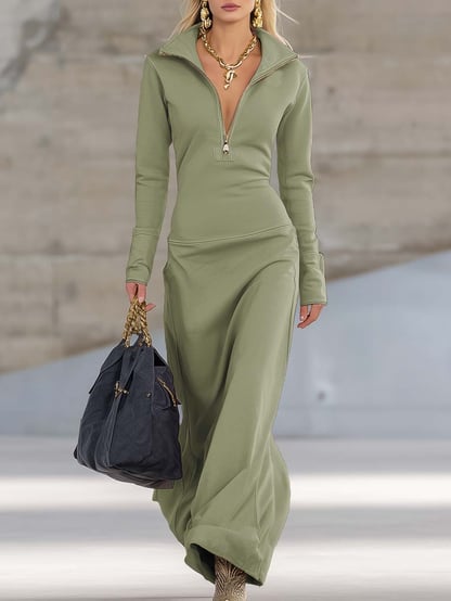 Amelie | Women's Sleek Long Sleeve Maxi Dress