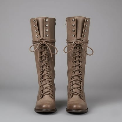 Isabella | Women's Lace-Up Block Heel Knee High Boots