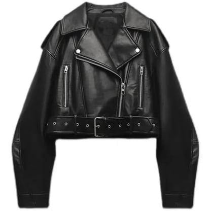 Camilla | Women's Cropped Leather Moto Jacket