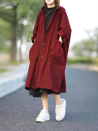 Emma | Women's Oversized Long Coat with Hood