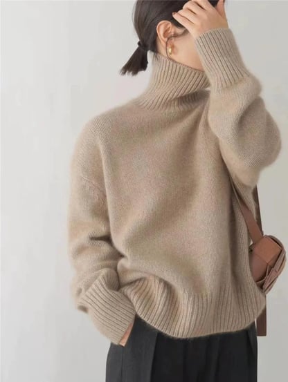 Chloe | Women's Oversized Ribbed Turtleneck Sweater