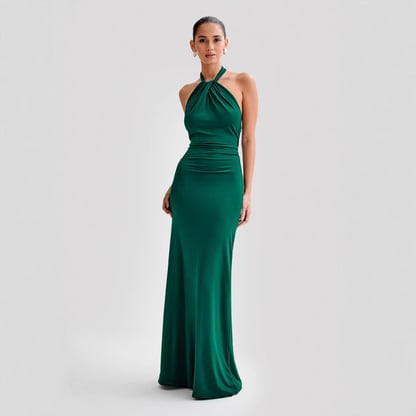 Sharon | Women's Halter Formal Maxi Dress