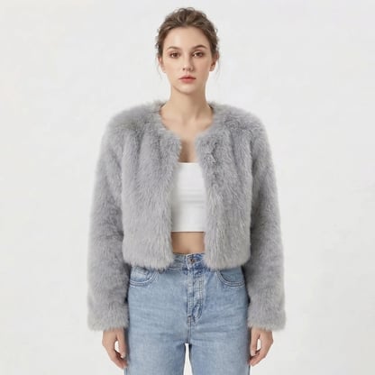 Lindsay | Women's Luxe Cropped Faux Fur Jacket