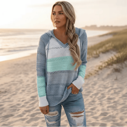 Poppy | Women's Hooded Striped Knit Sweater