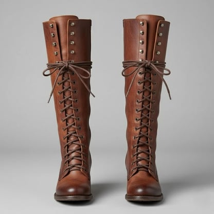 Isabella | Women's Lace-Up Block Heel Knee High Boots