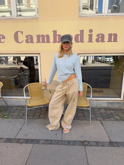 Sandra | Women's Striped Low Rise Wide Leg Pants
