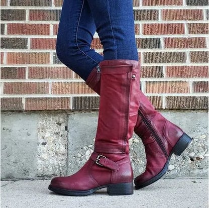 Joanne | Women's Buckled Knee High Riding Boots