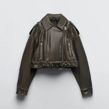 Camilla | Women's Cropped Leather Moto Jacket