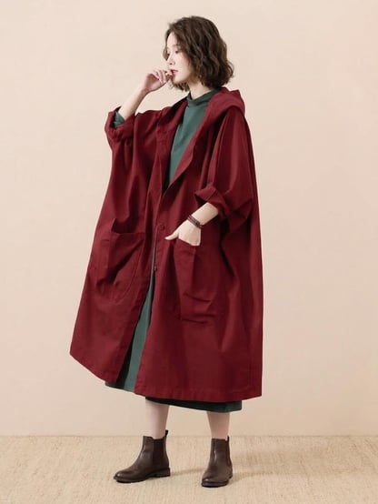 Emma | Women's Oversized Long Coat with Hood