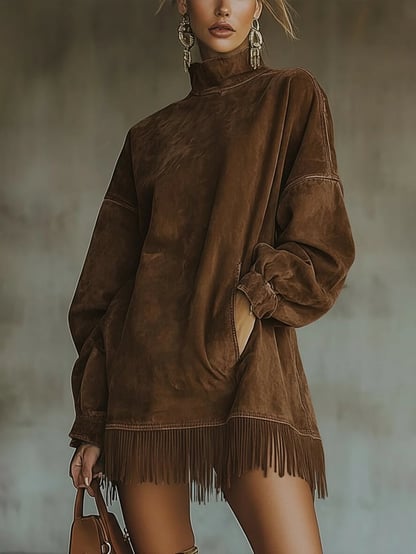 Jacqueline | Women's Oversized Long Sleeve Mini Dress