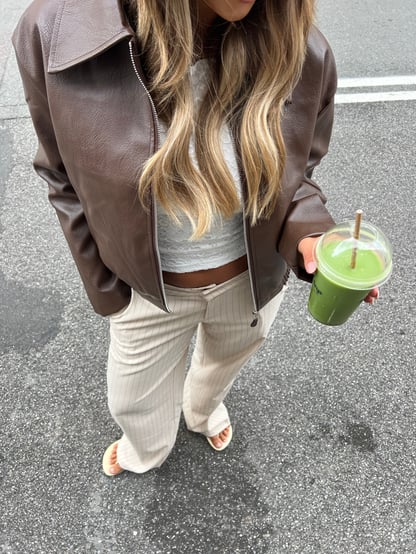 Isabella | Women's Faux Leather Bomber Jacket