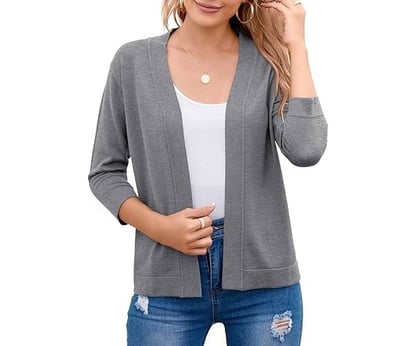 Amber | Women's Relaxed Open-Front Cropped Cardigan