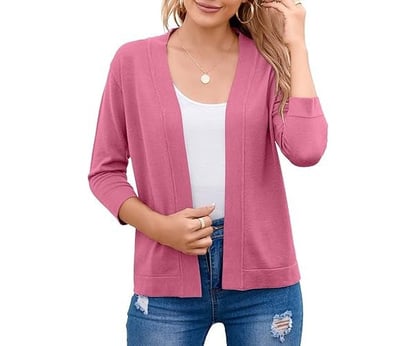 Amber | Women's Relaxed Open-Front Cropped Cardigan