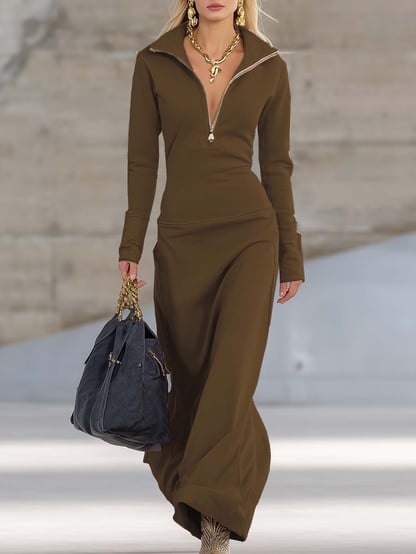 Amelie | Women's Sleek Long Sleeve Maxi Dress