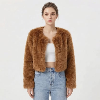 Lindsay | Women's Luxe Cropped Faux Fur Jacket