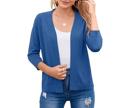 Amber | Women's Relaxed Open-Front Cropped Cardigan