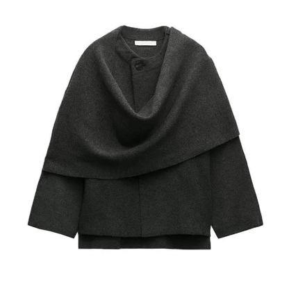 Victoria | Women's Oversized Winter Coat with Asymmetric Wrap