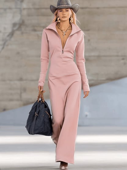 Amelie | Women's Sleek Long Sleeve Maxi Dress
