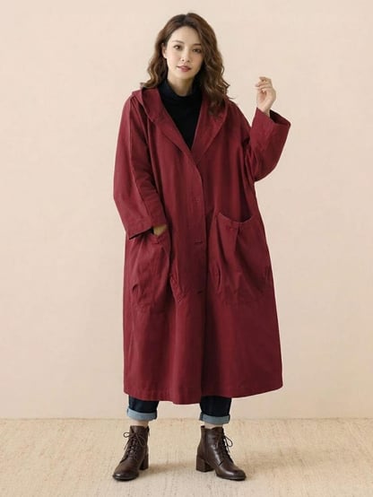 Emma | Women's Oversized Long Coat with Hood