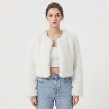 Lindsay | Women's Luxe Cropped Faux Fur Jacket