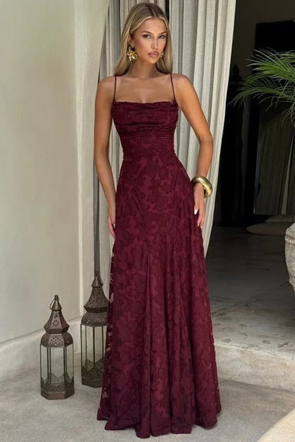 Alison | Women's Backless Lace Maxi Formal Dress
