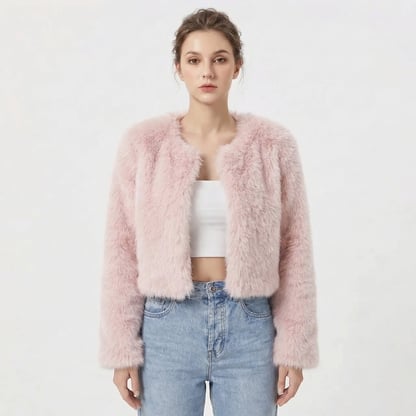 Lindsay | Women's Luxe Cropped Faux Fur Jacket
