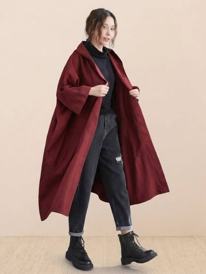 Emma | Women's Oversized Long Coat with Hood