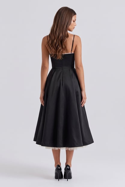 Lesley | Women's Sweetheart Tulle Midi Dress