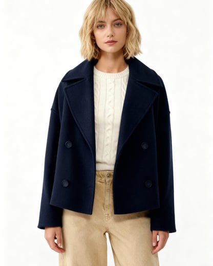 Amber | Women's Tailored Button-Front Pea Coat