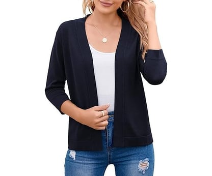 Amber | Women's Relaxed Open-Front Cropped Cardigan