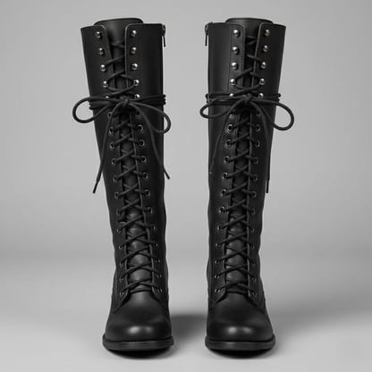 Isabella | Women's Lace-Up Block Heel Knee High Boots