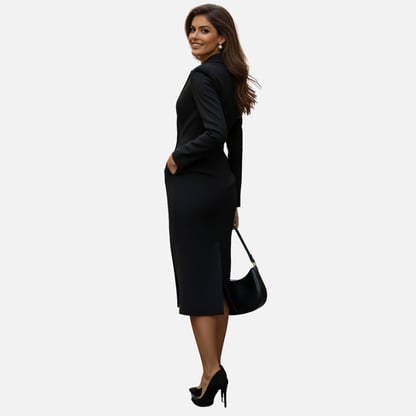 Natalie | Women's Tailored Bodycon Midi Long Sleeve Dress