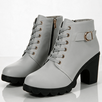 Natasha | Women's Lace-Up Block Heel Ankle Boots