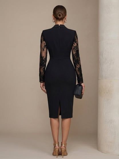 Frances | Women's Structured Lace Midi Cocktail Dress