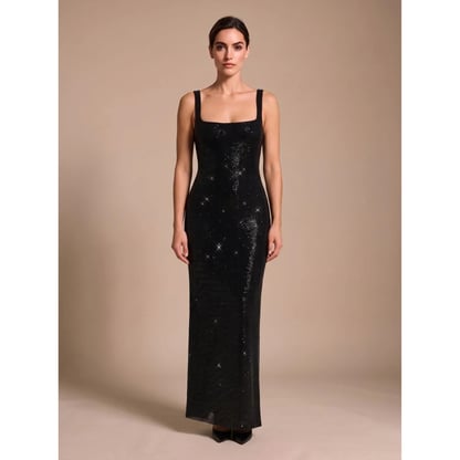 Eliza | Women's Backless Sequin Maxi Evening Dress