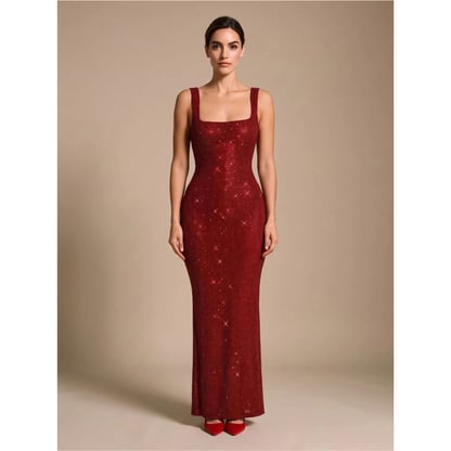 Eliza | Women's Backless Sequin Maxi Evening Dress