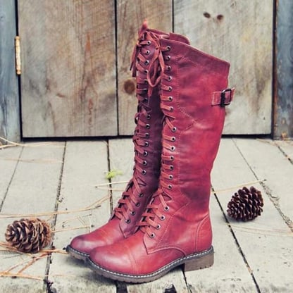Molly | Women's Lace-Up Knee High Boots