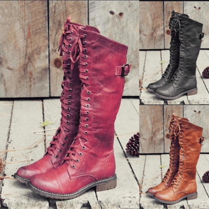 Molly | Women's Lace-Up Knee High Boots