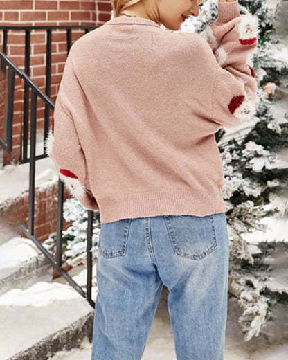 Frances | Women's Cozy Knitted Christmas Santa Claus Sweater
