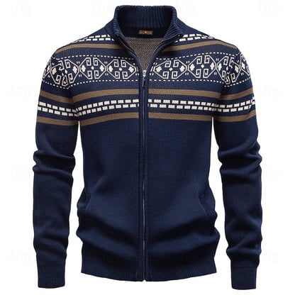 Nathan | Men's Patterned Knitted Christmas Cardigan