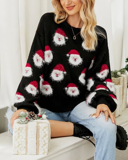 Frances | Women's Cozy Knitted Christmas Santa Claus Sweater