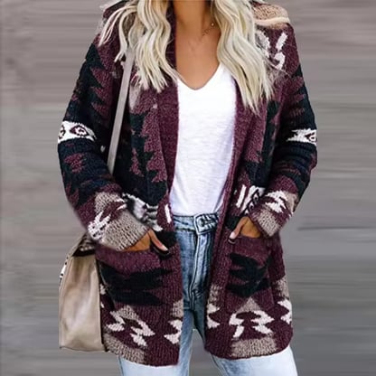 Matilda | Women's Cozy Patterned Gemütlicher Weihnachtspullover